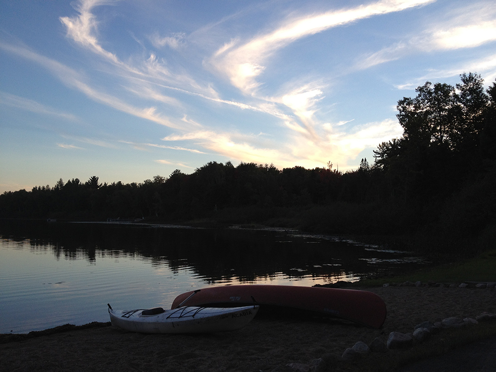 Canoes at Sunset